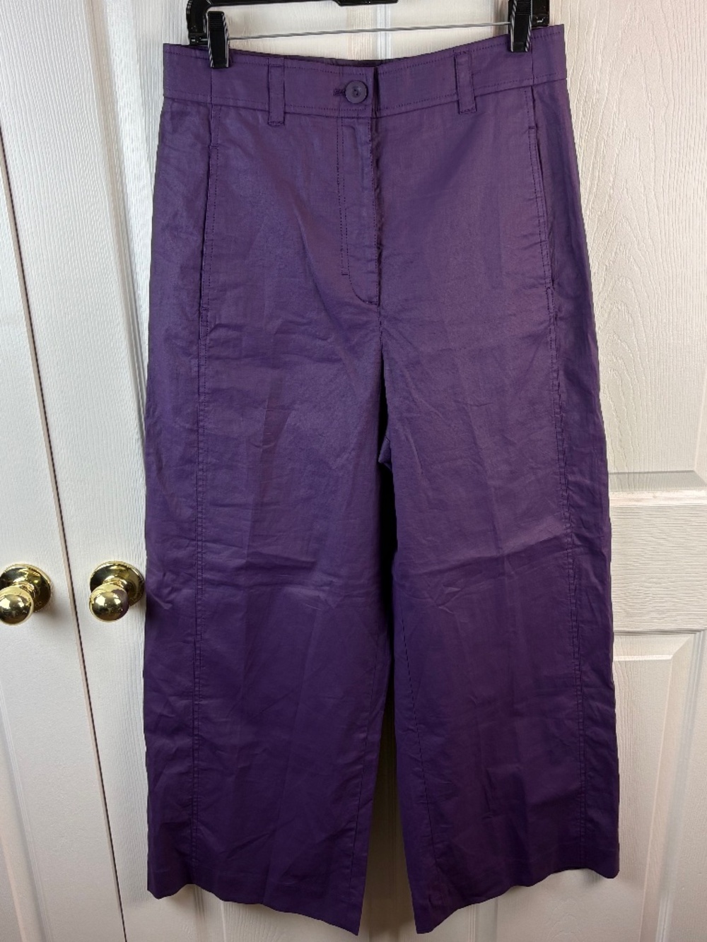 COS Wide Leg Linen Purple Pants